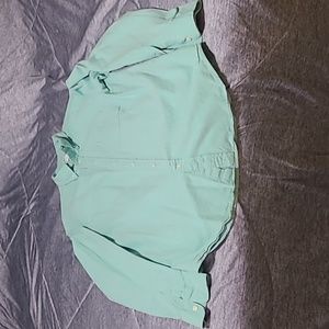 Mens m long sleeve button up med blue color